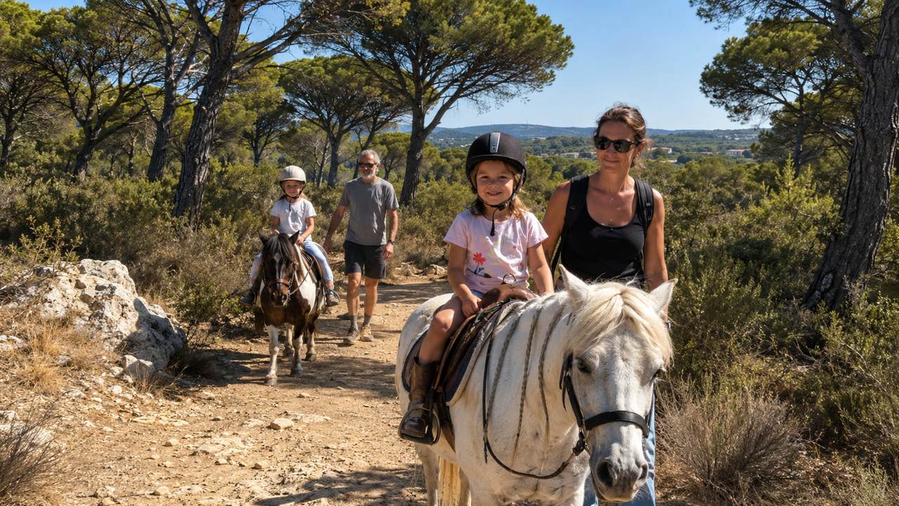 balade en famille en poney à Lambesc